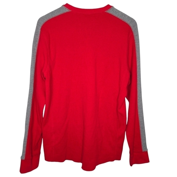Nike Team Men's Retro 1990's Ohio State Buckeyes Thermal Henley Shirt Red Large - Picture 2 of 9